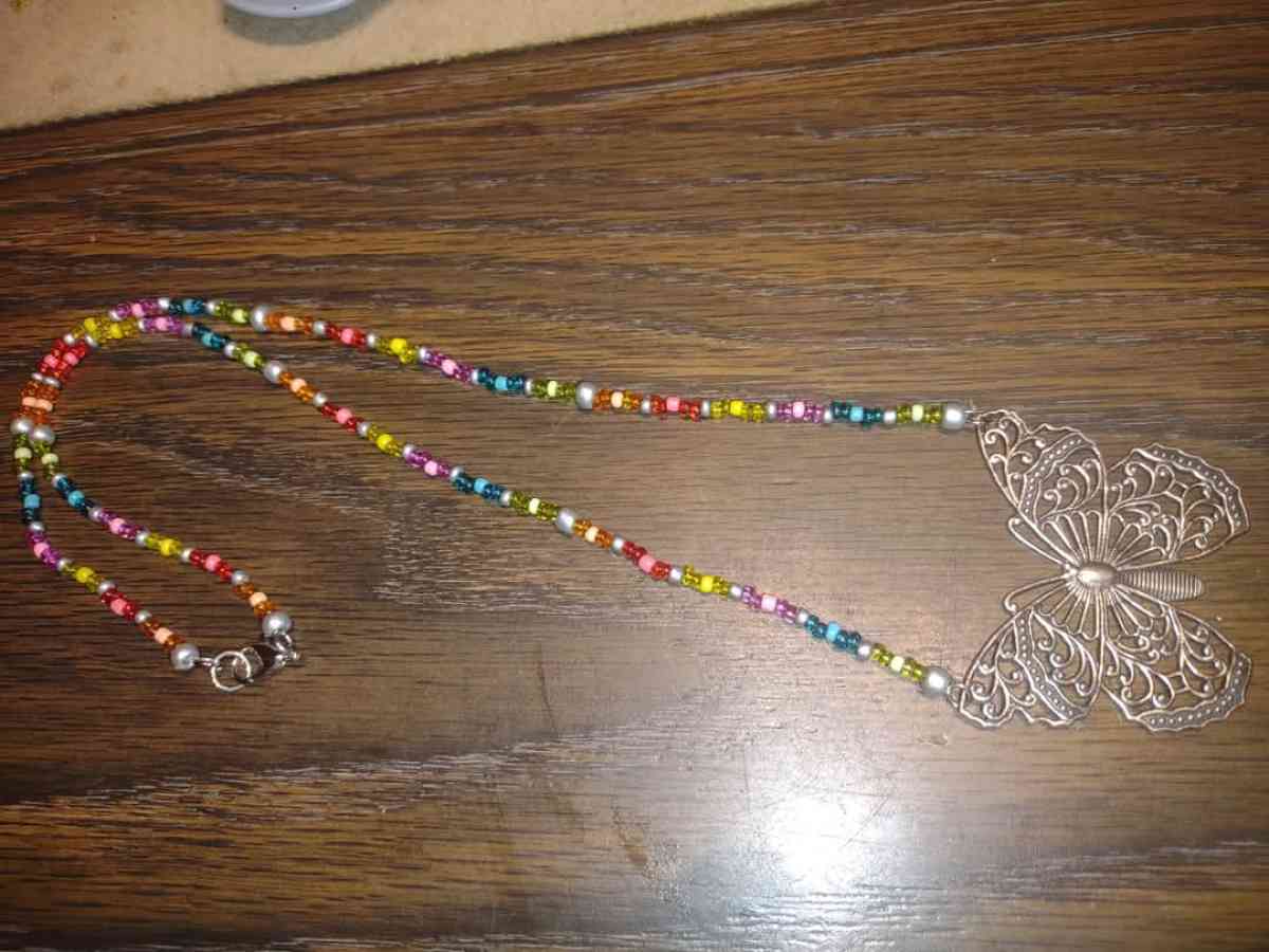 handmade butterfly necklace