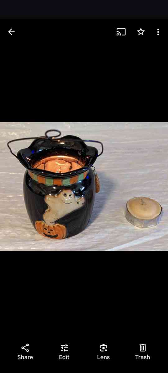 Spookyville Halloween Black Scary Ghost Lantern Candle