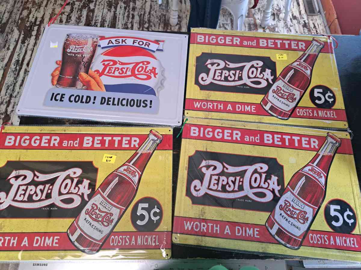 Pepsi tin signs