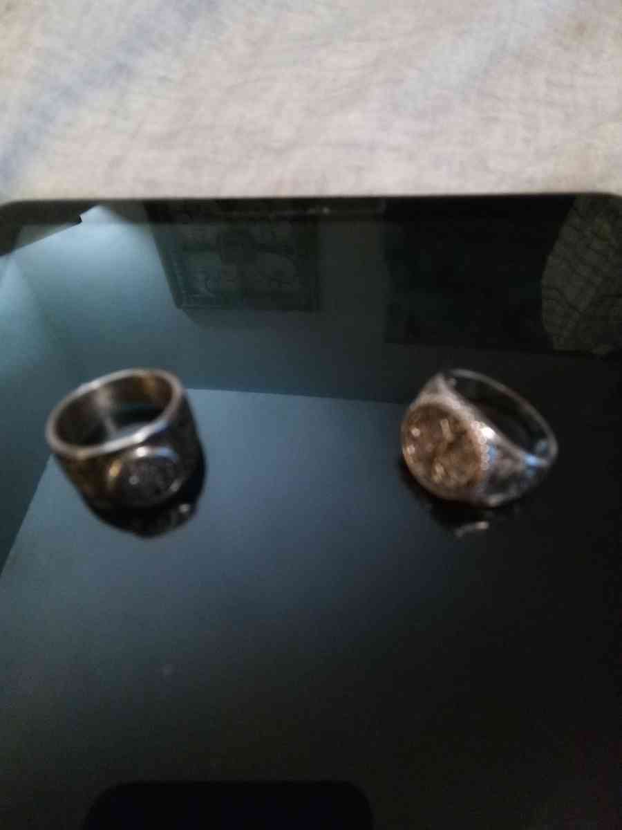 2 stainless steel mens fashion rings