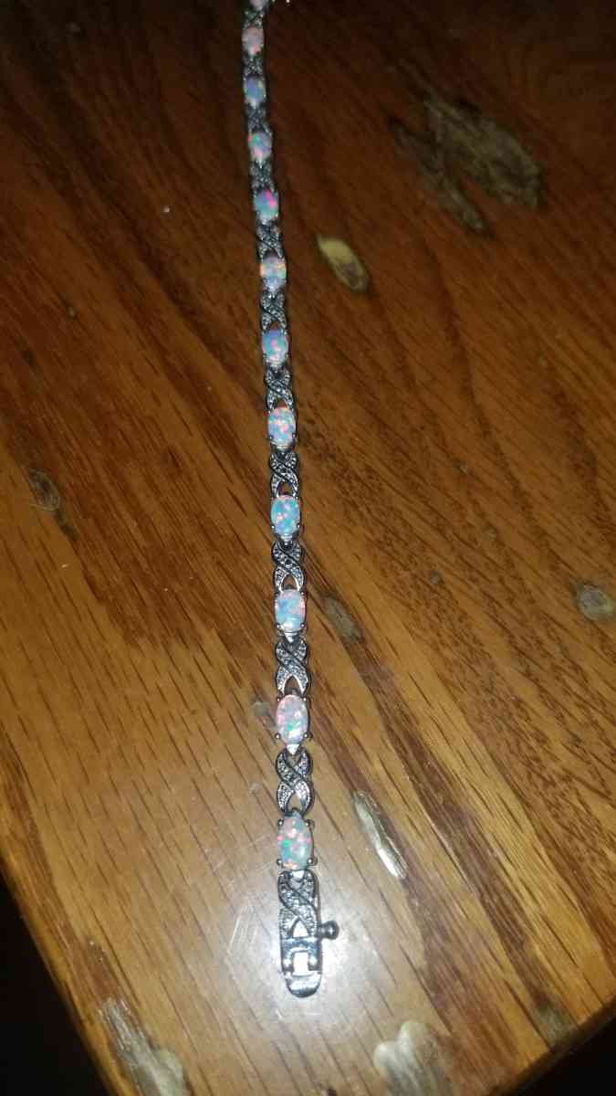 Opal and Diamond Tennis Bracelet