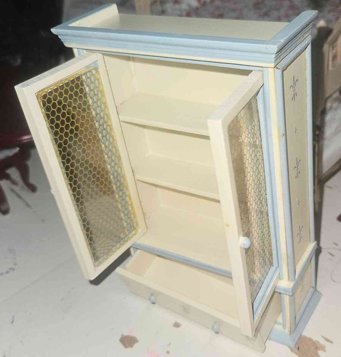 Beige Dollhouse Display Cabinet