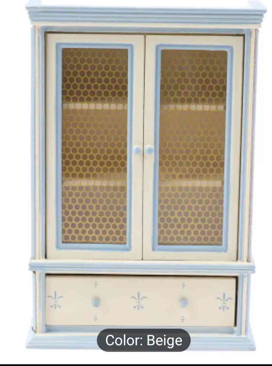 Beige Dollhouse Display Cabinet