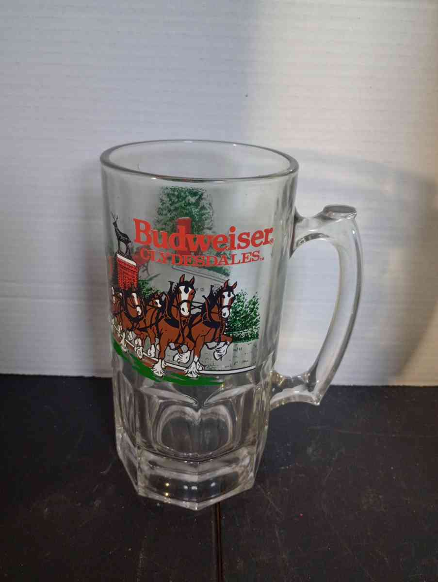 vintage glass large Budweiser mug