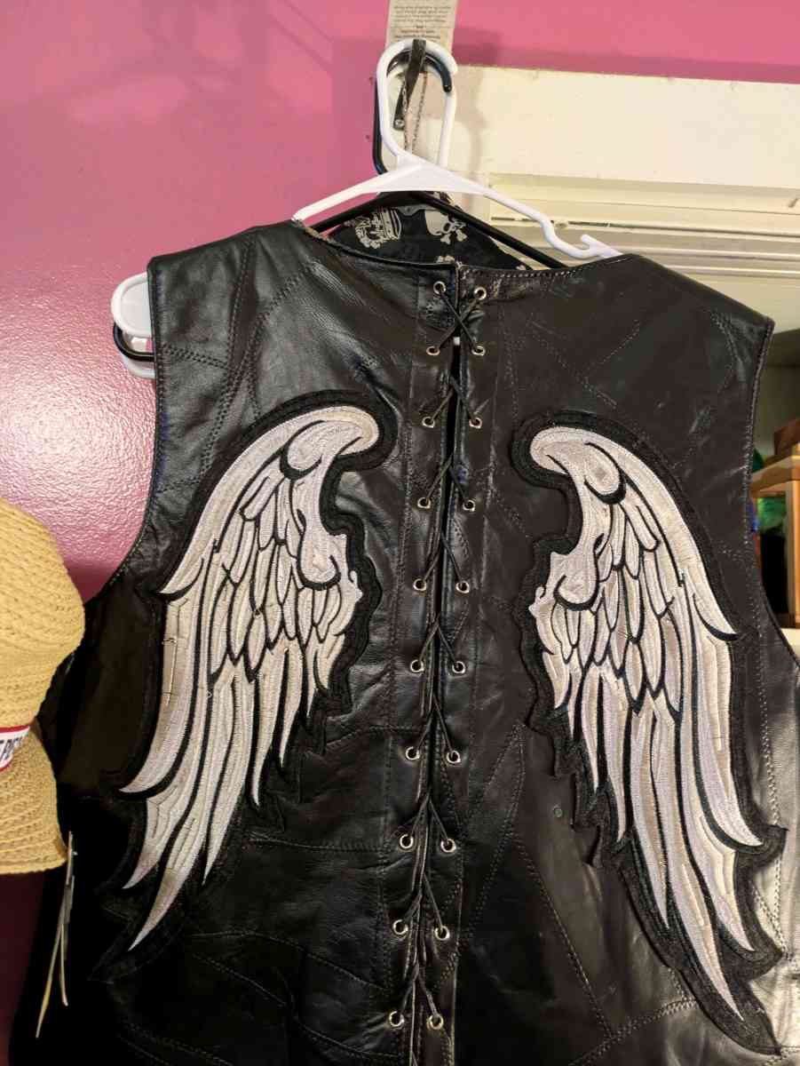 Real leather wing vest