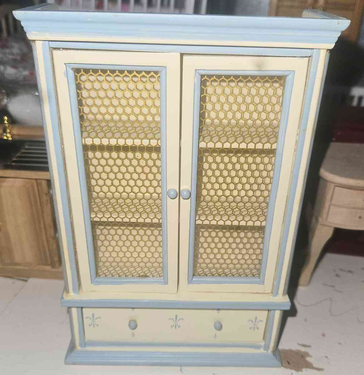 Beige Dollhouse Display Cabinet