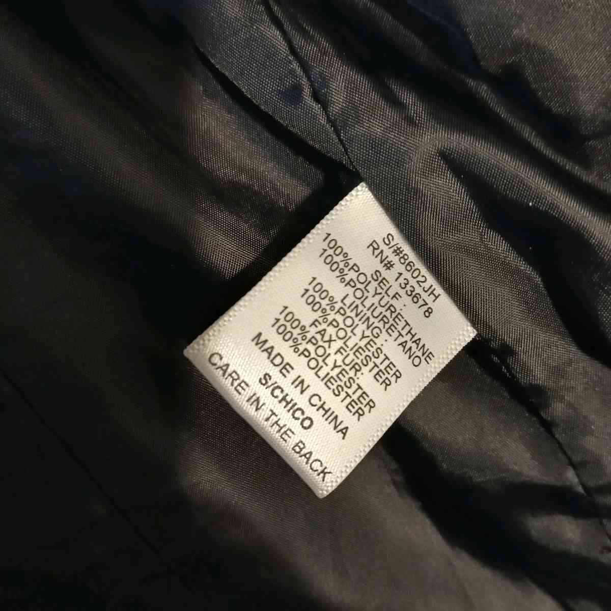 Love Tree Black Leather Jacket for Women Size S