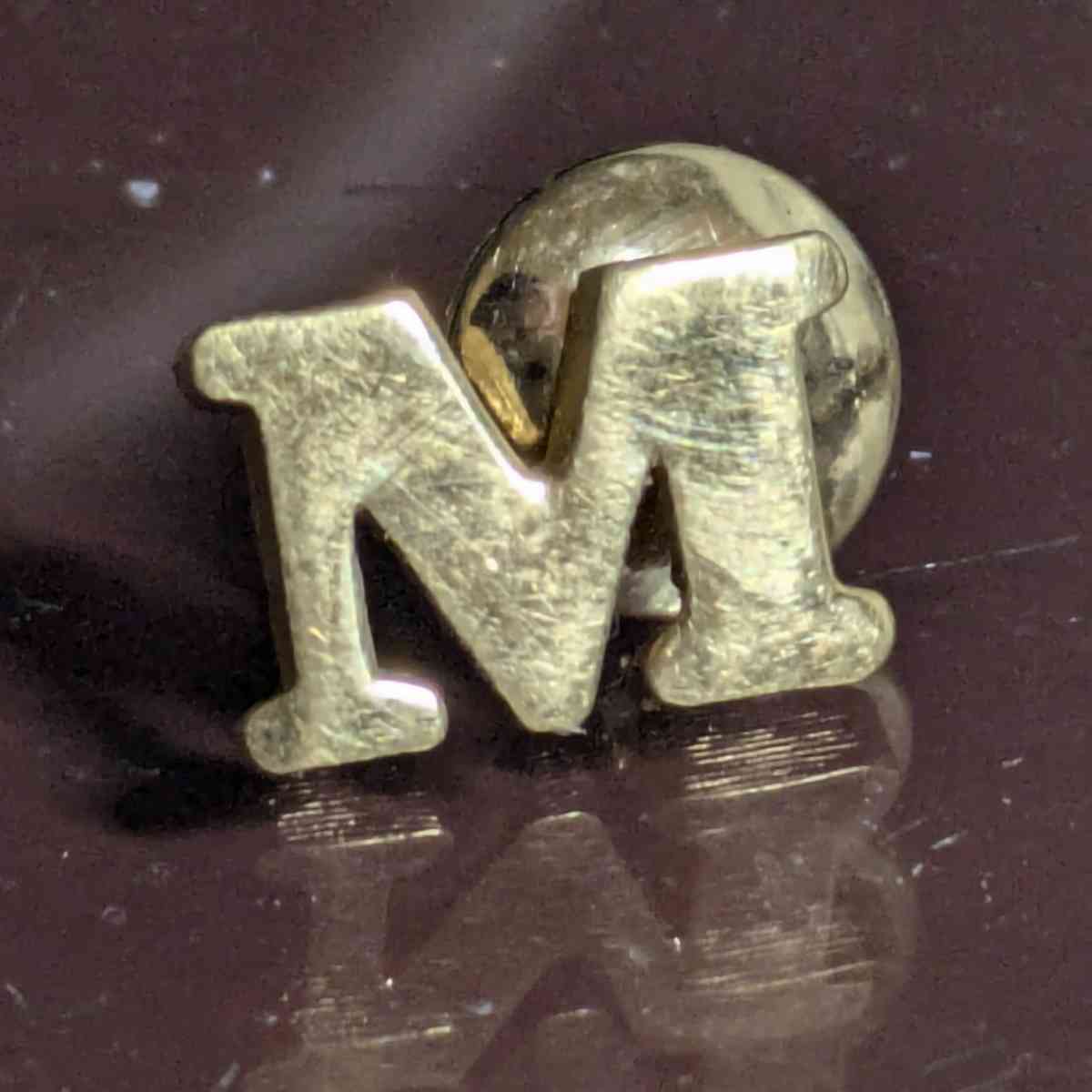 Avon Vintage Gold Color M Lapel Pin