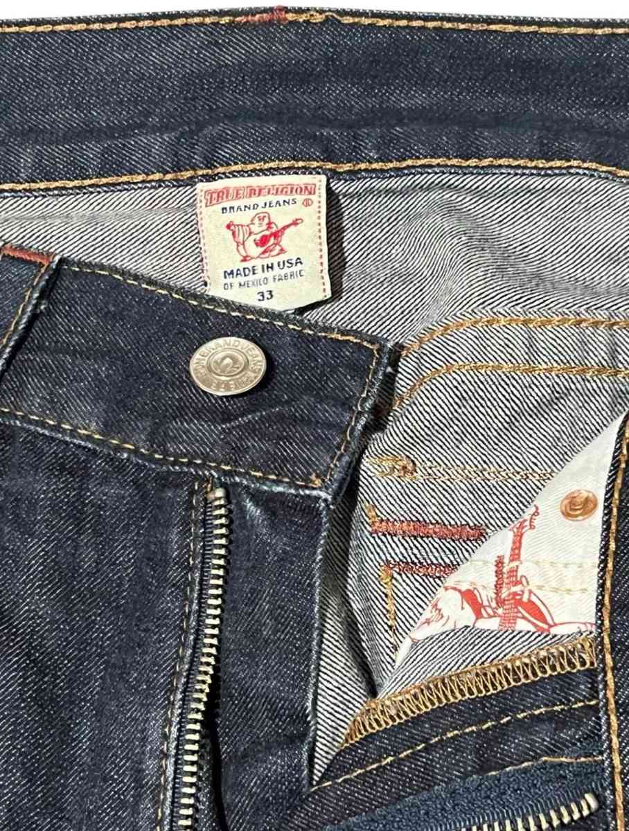 True Religion Straight Jeans Mens 33x31 Flap Pocket Rope Sti