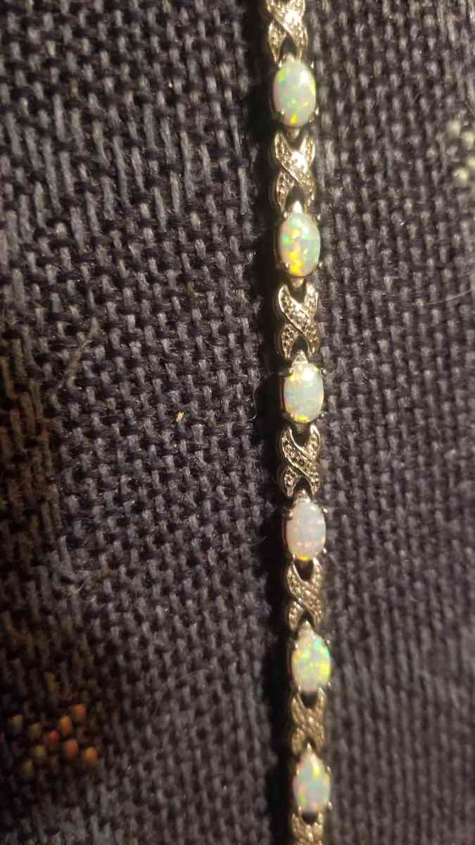 Opal and Diamond Tennis Bracelet