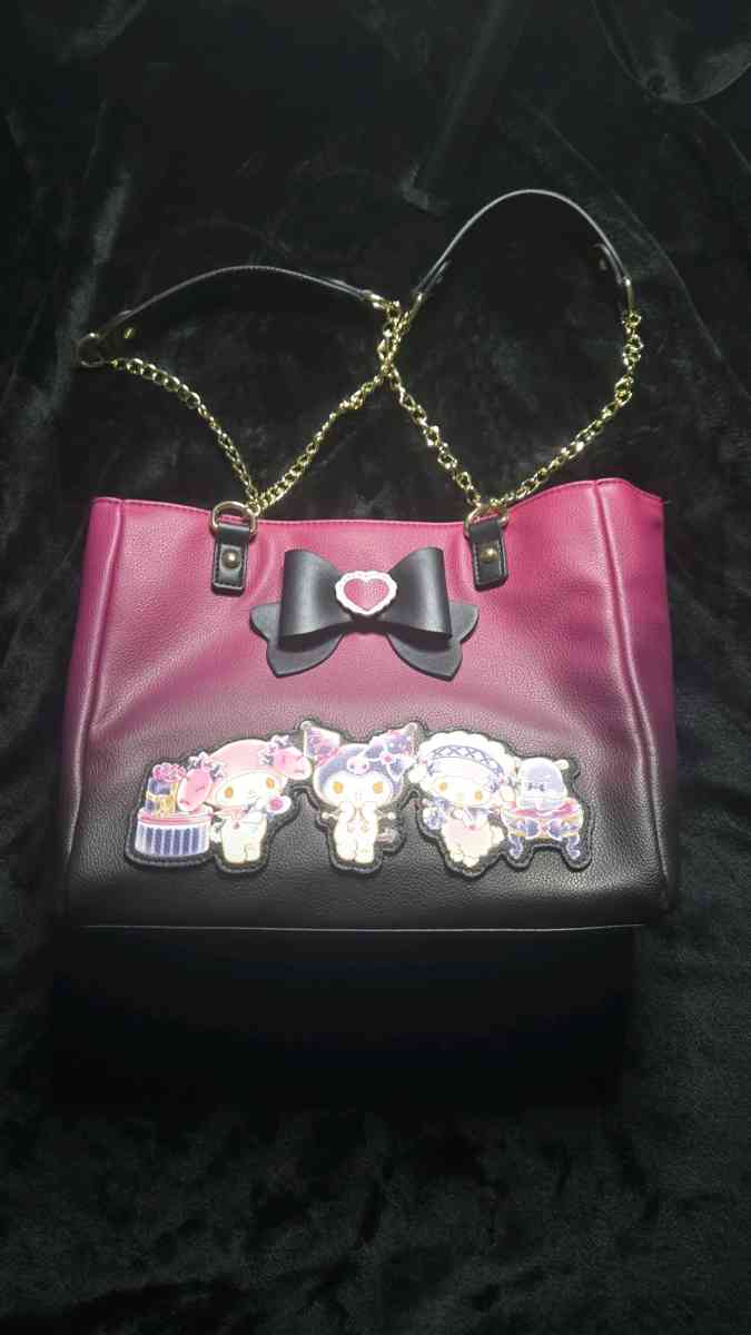 Hello kitty kuromi ombre tote bag