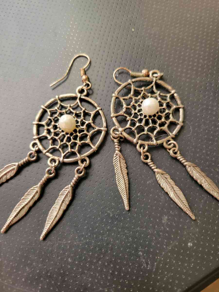 dreamcatcher earrings silver