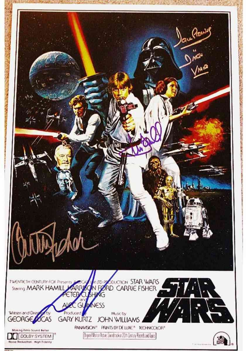 Star wars signed movie poster