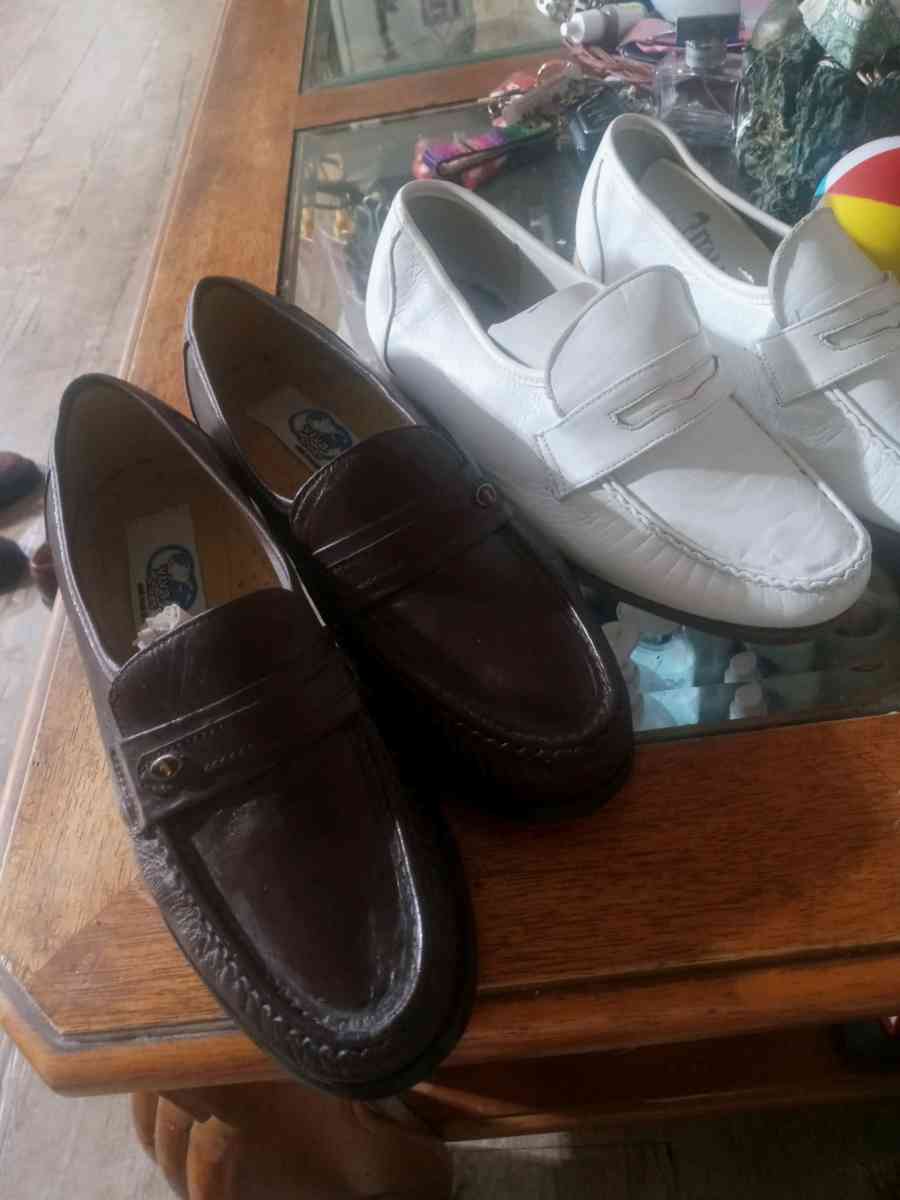 zapatos de vestir para hombre 2 colores blanco y cafes