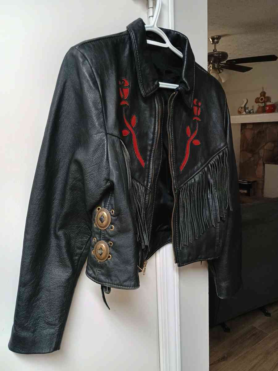 Vintage Leather Moto Jacket  genuine heavy leather