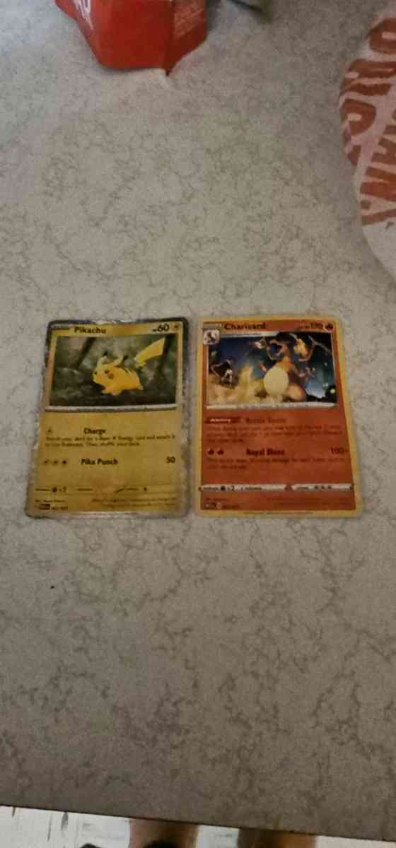 Pikachu and Charizard card from McDonalds