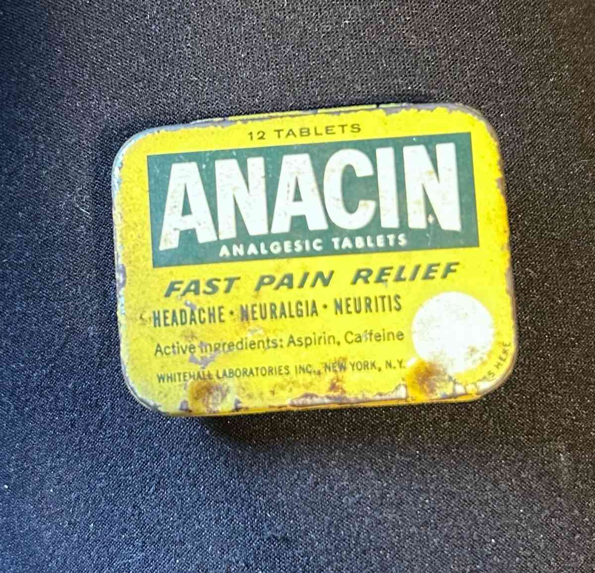 anacin metal container empty