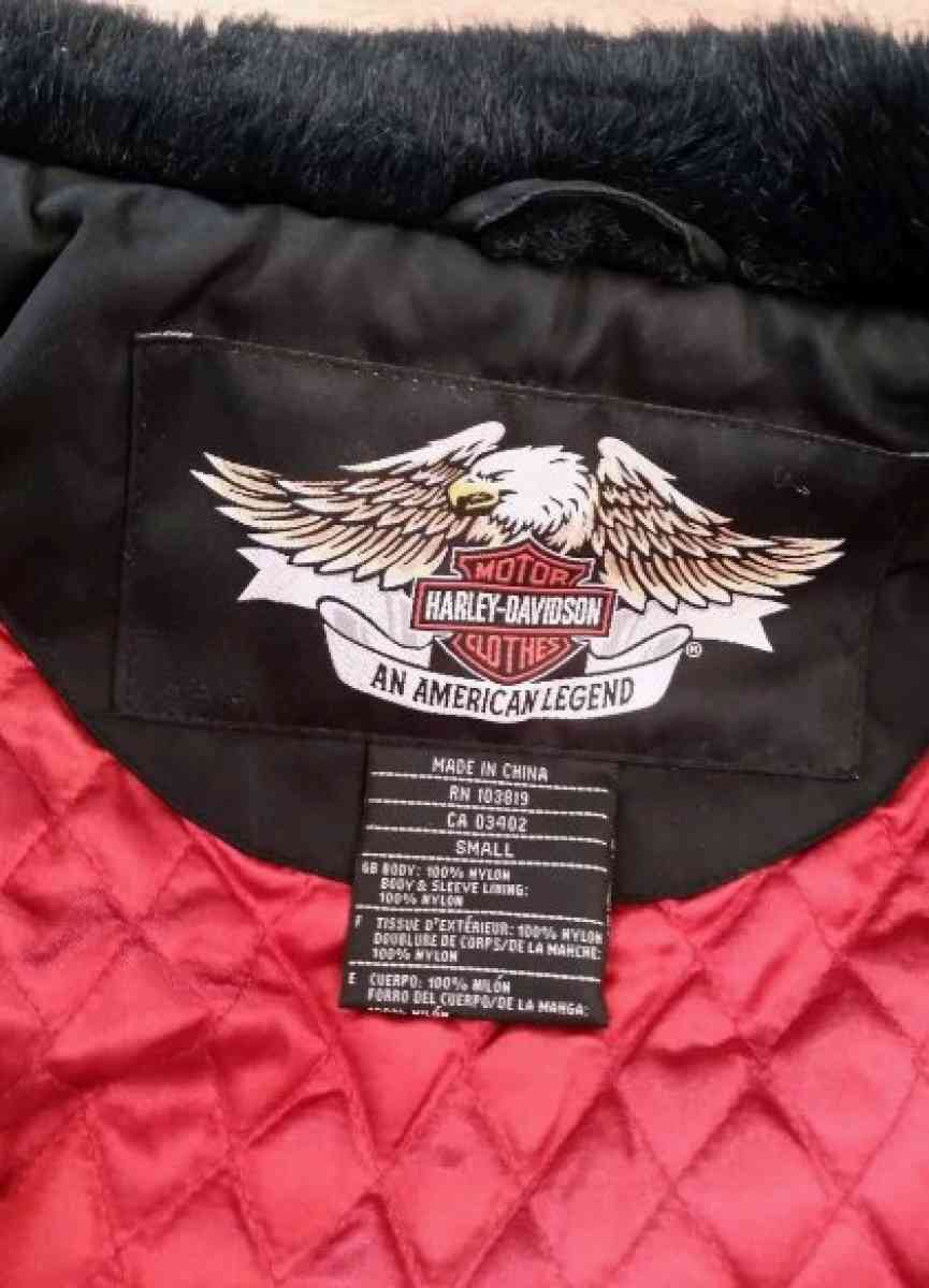 Harley Davidson Jacket Faux Fur Collar Size S