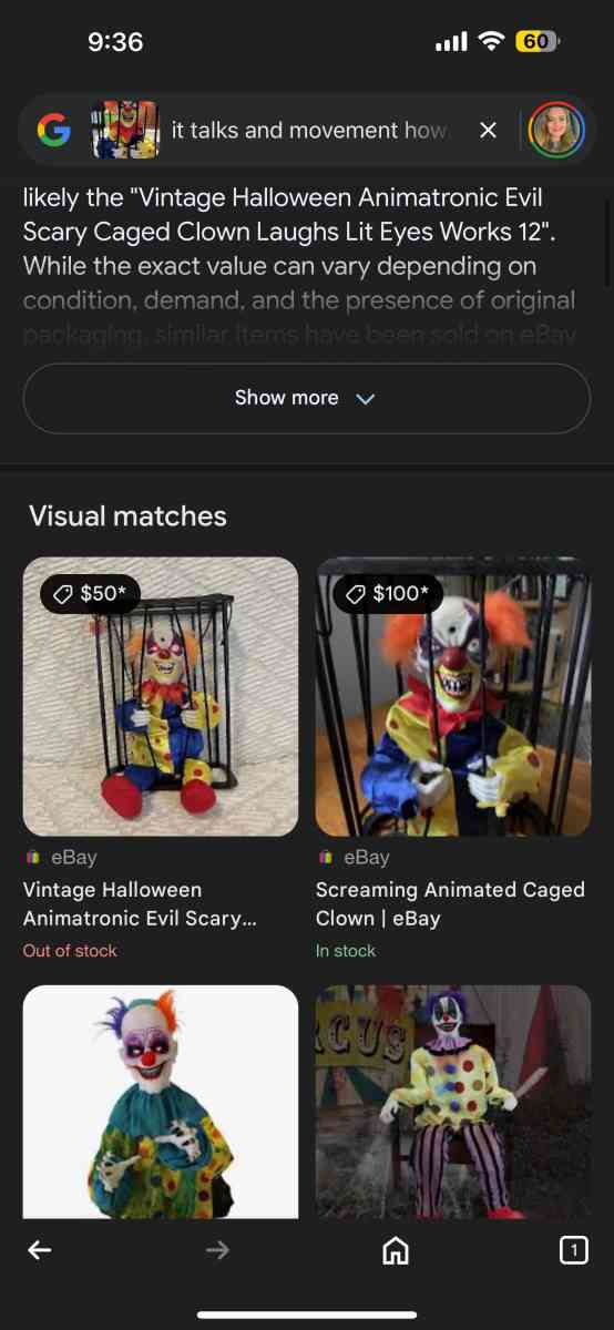 vintage Caged scary evil clown
