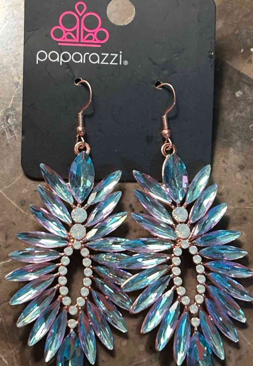 blue wing earrings