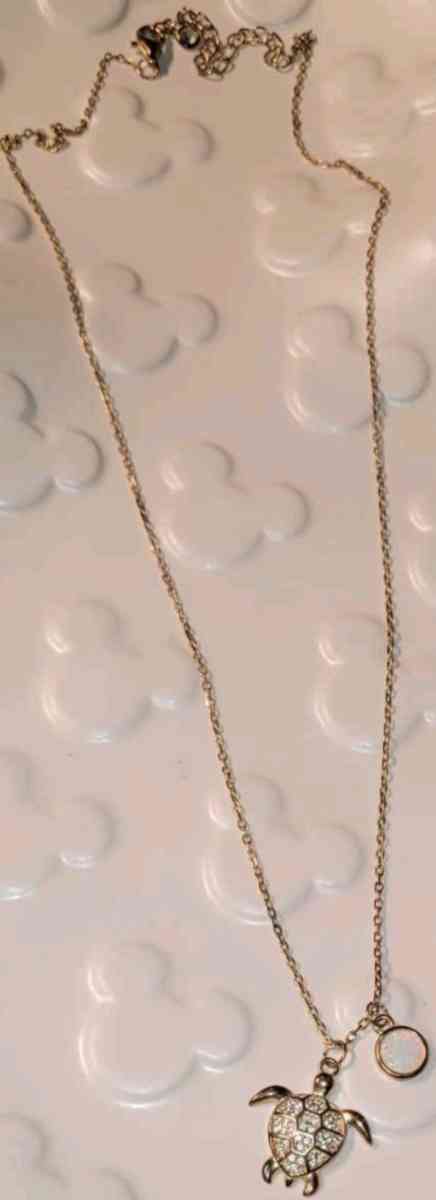 Sea Turtle pendant with CZ and circular opal accents