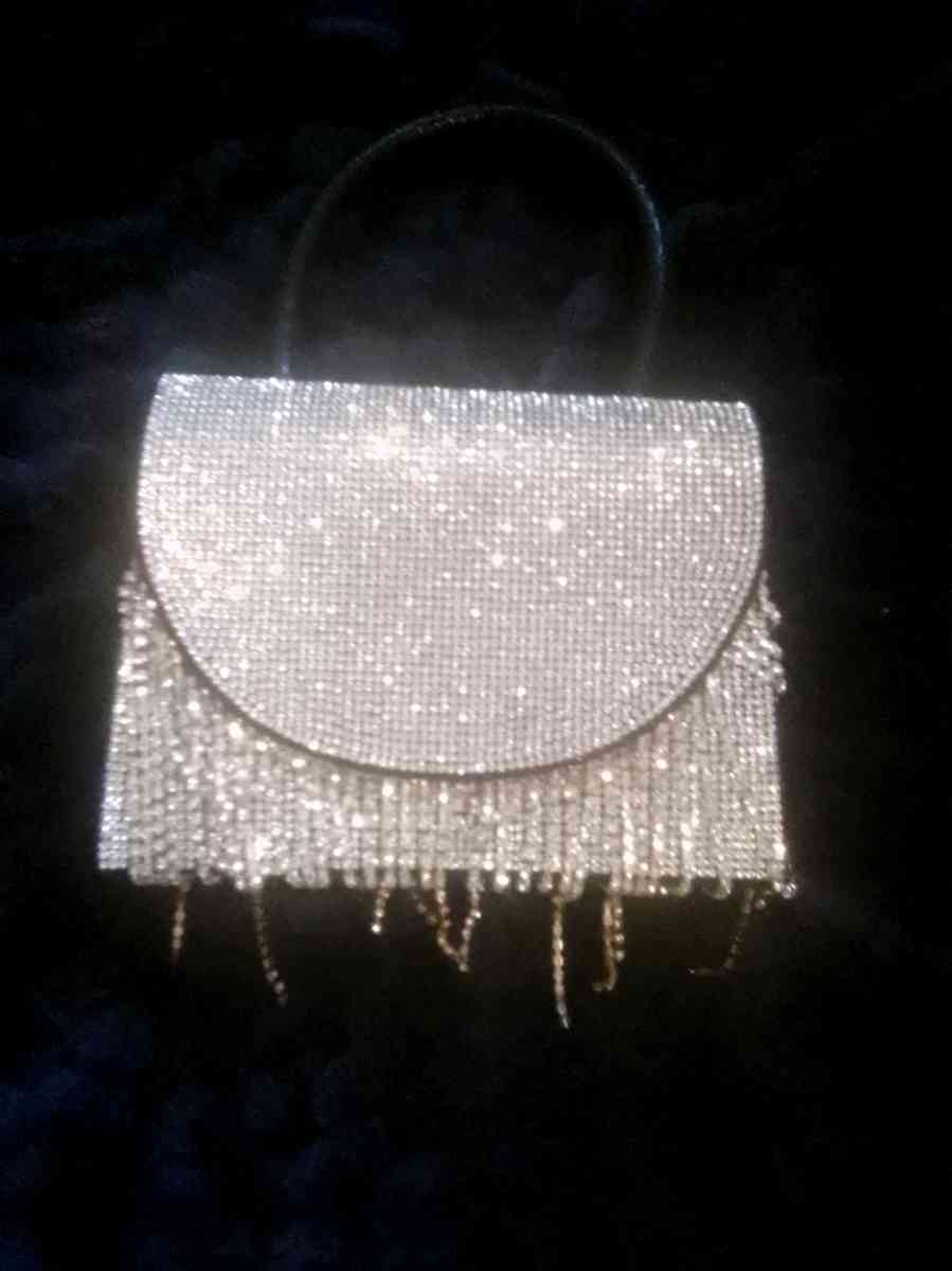 black sparkly bag