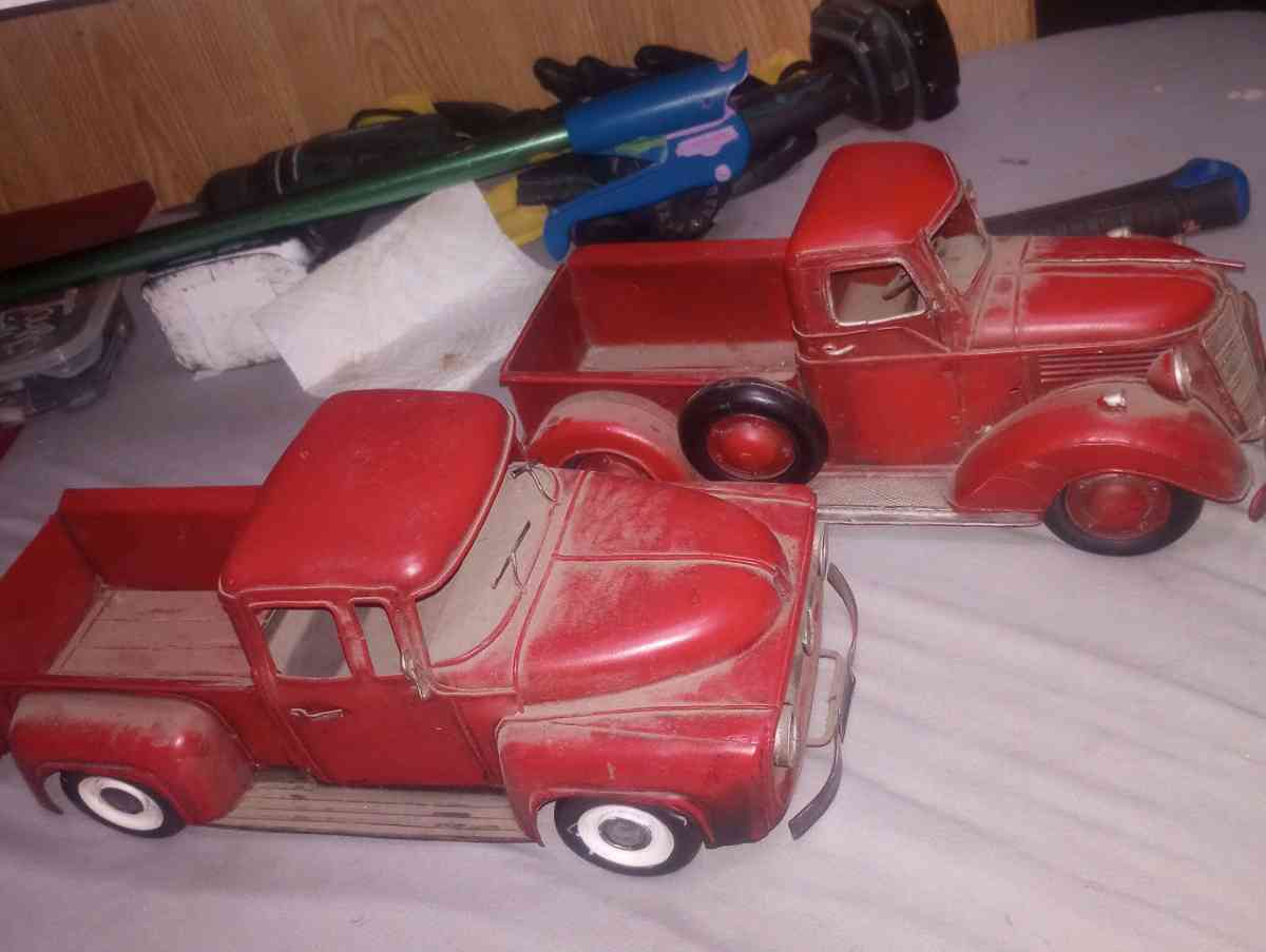 vintage Red Metal Trucks