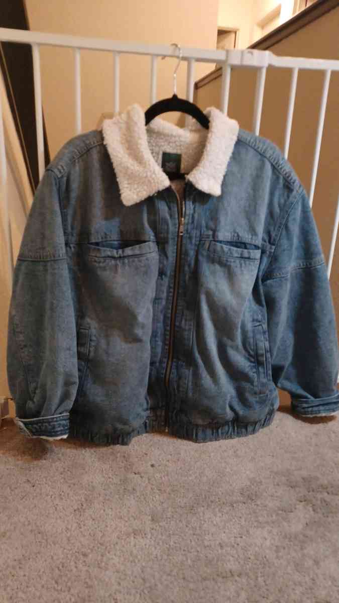 wild fable jean jacket with fur