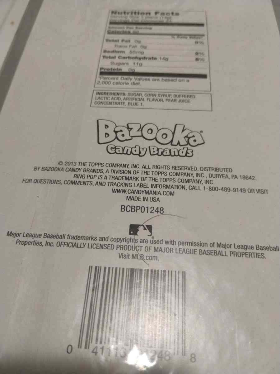 Yankees Ring Pop 2405 OZ 14g Pops NervWT 12 OZ