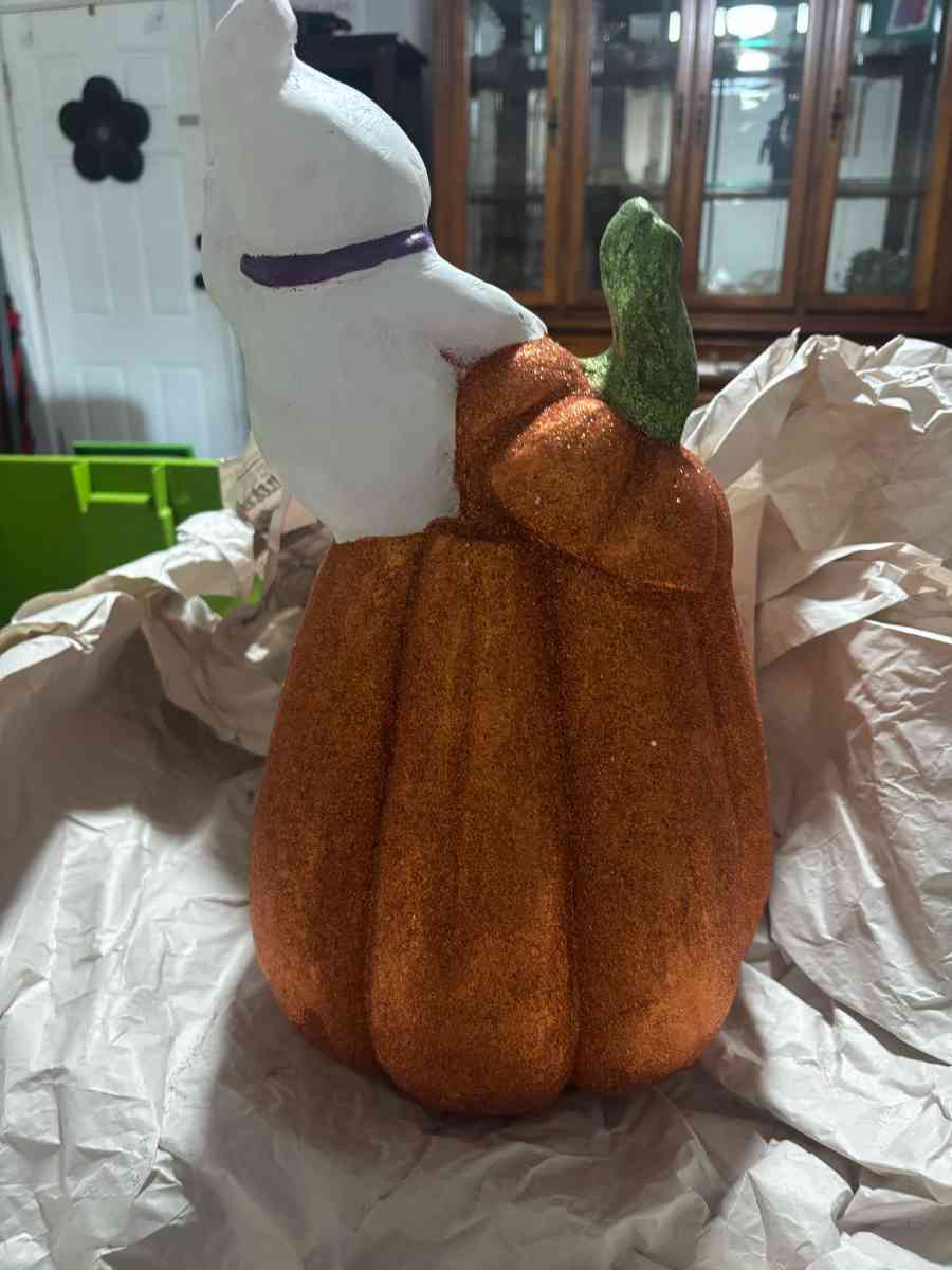 LED light up ceramic pumpkin