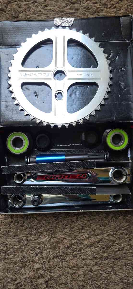 redline complete bmx crank 175 single pinch bolt arms