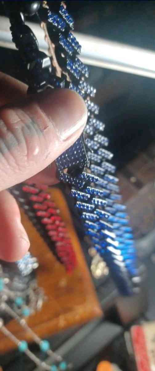 12mm Black N Blue Chain
