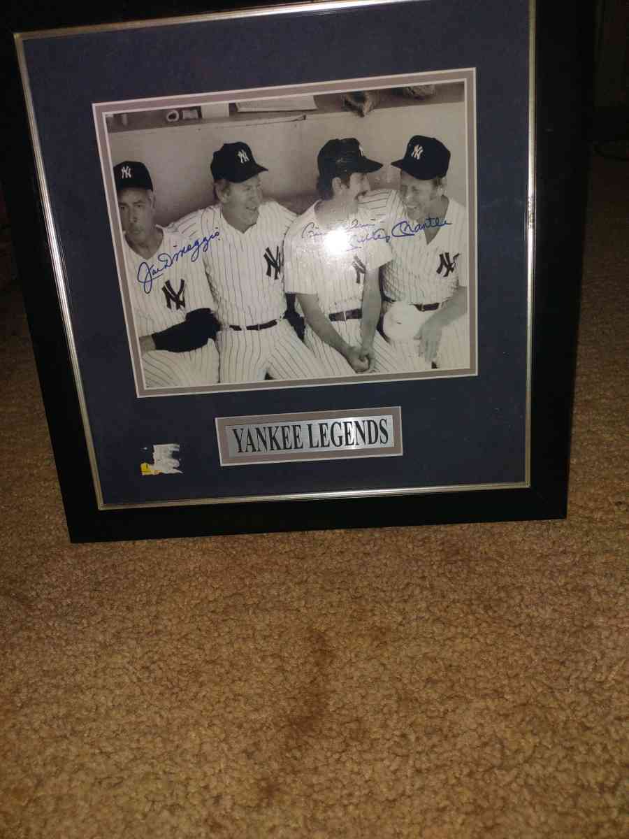 picture of three New York Yankees players an it signed to by