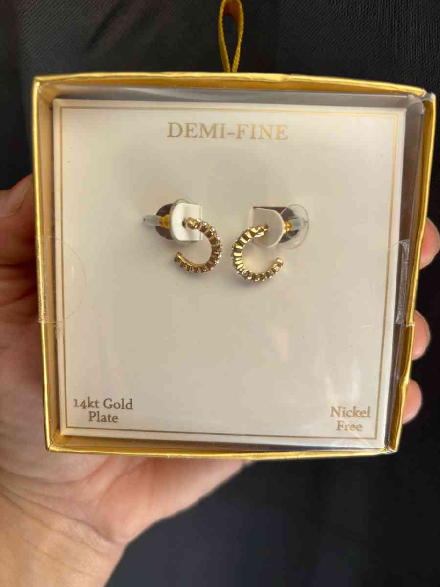 Diamond 14 karat gold plated earrings
