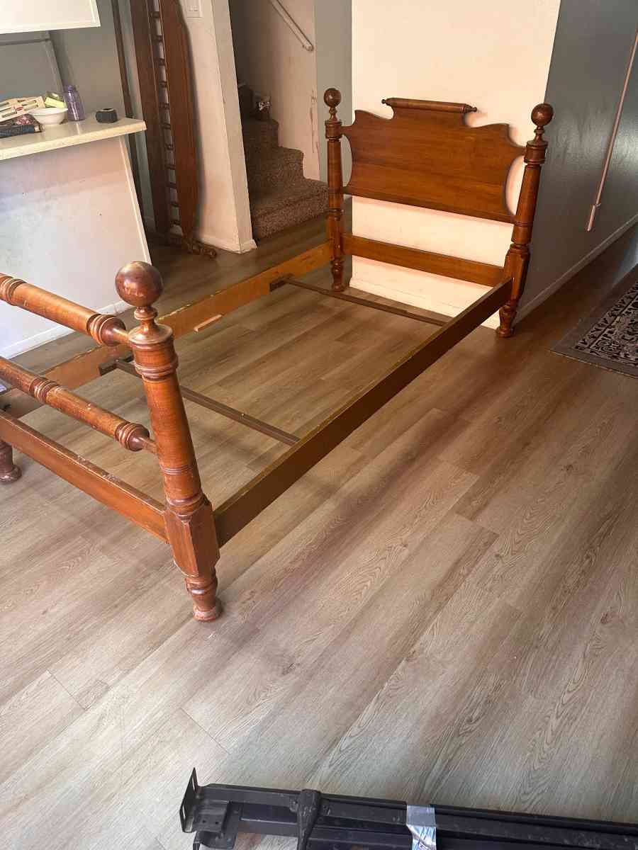 antique Rope twin bed frame