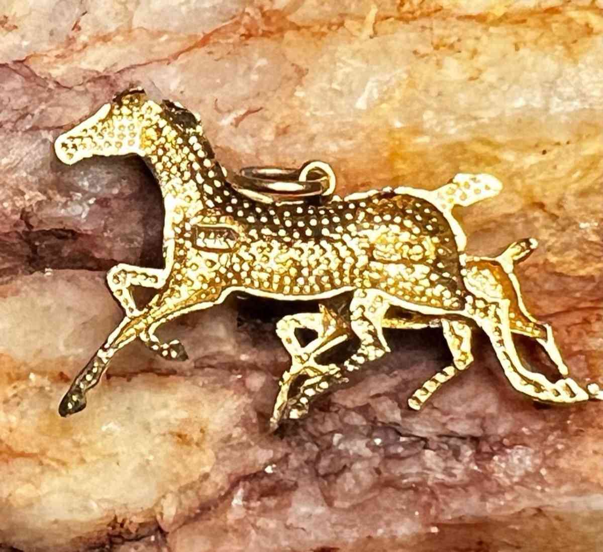 14K Gold Horse And Pony Pendant