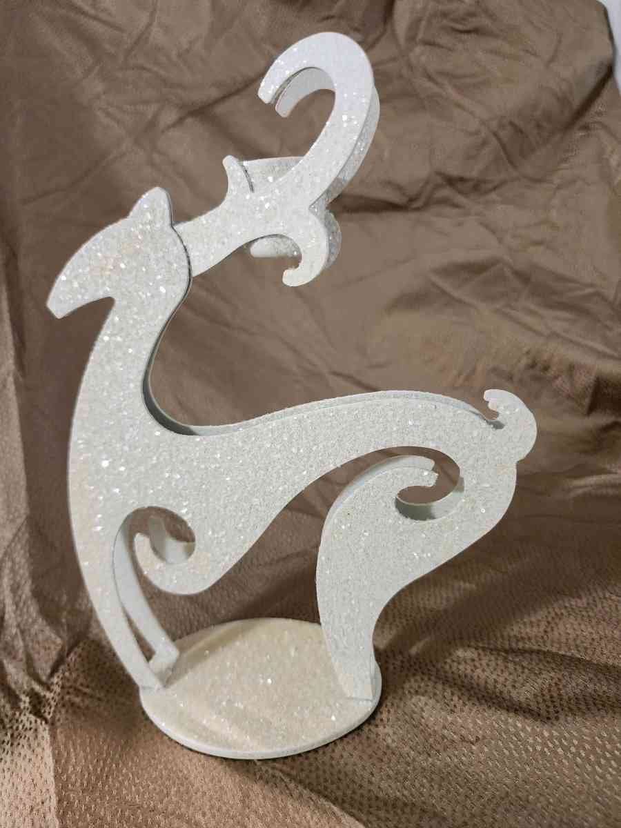 Glittery reindeer candle holder