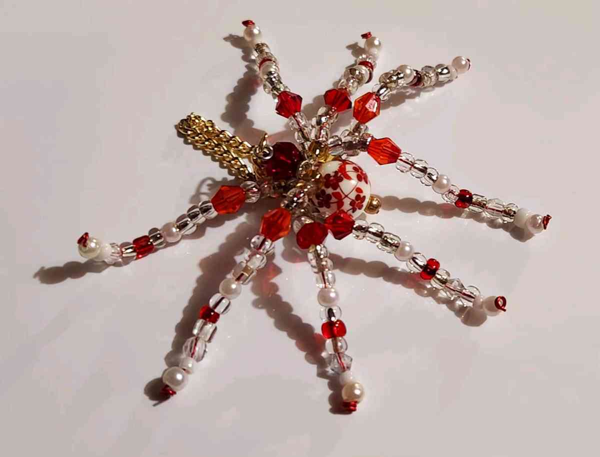 handmade beaded spider Large