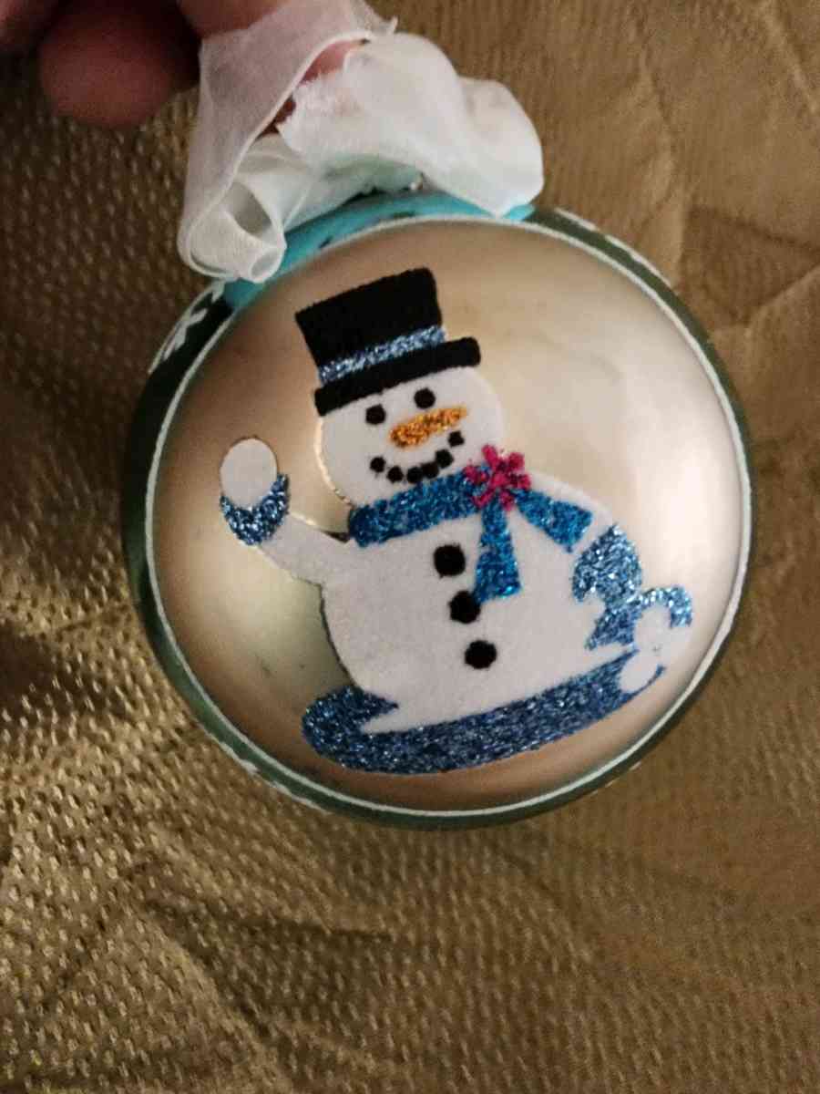 Snowman glass ornament