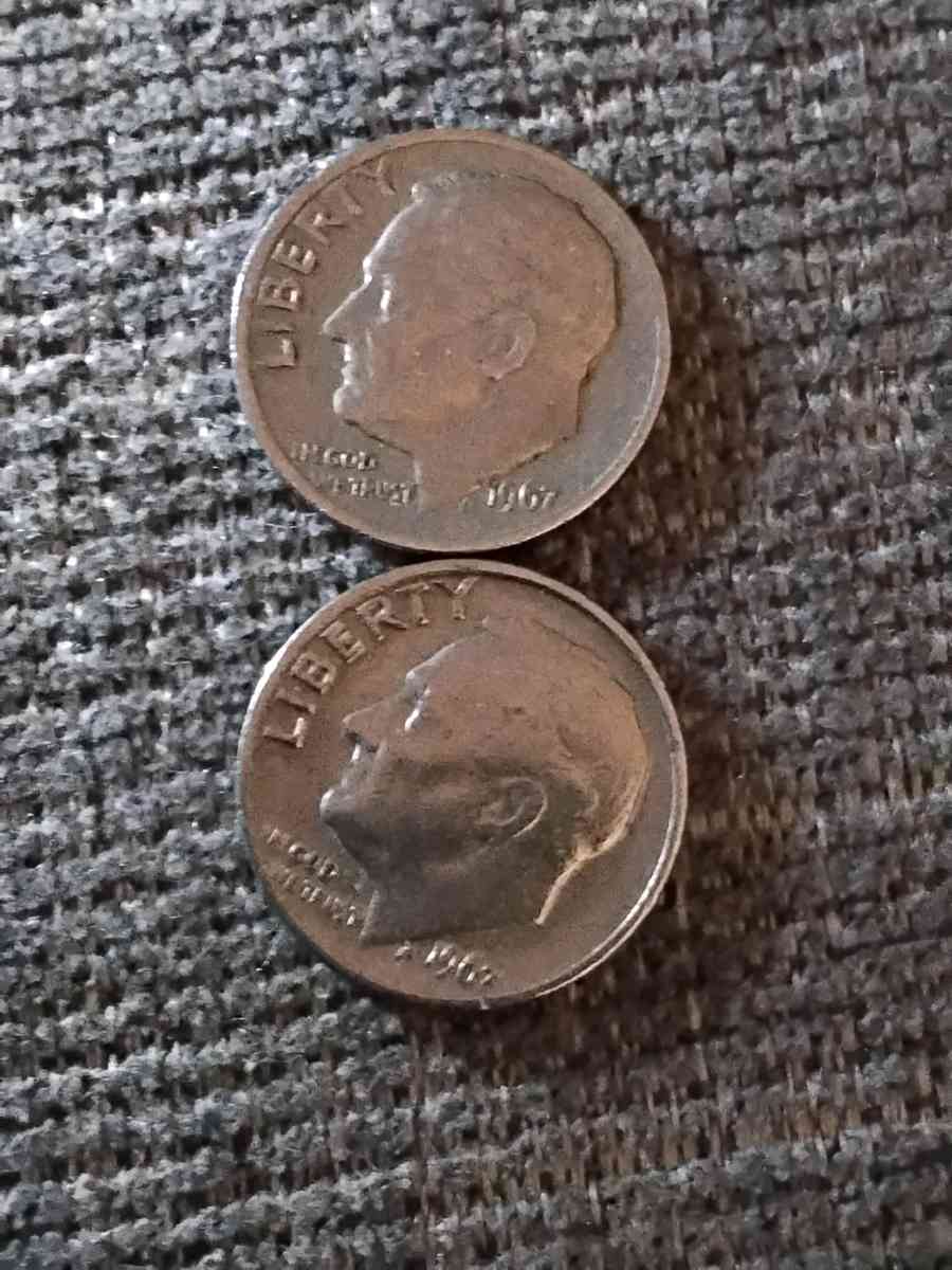 RARE DIMES COINS  1965 TO 1985