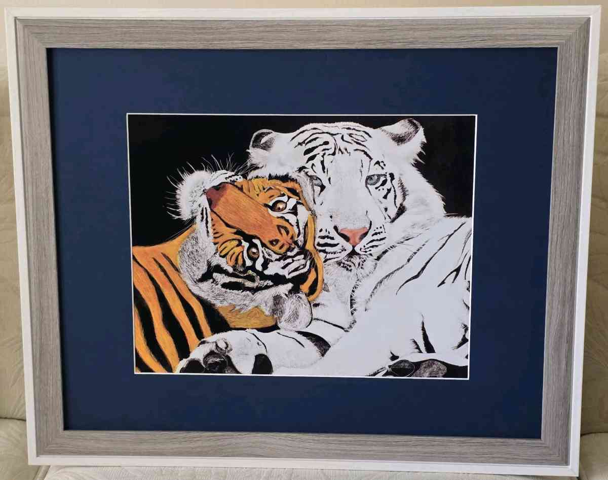 Estoy vendiendo estos cuadros de 2 tigres pacificos que hice
