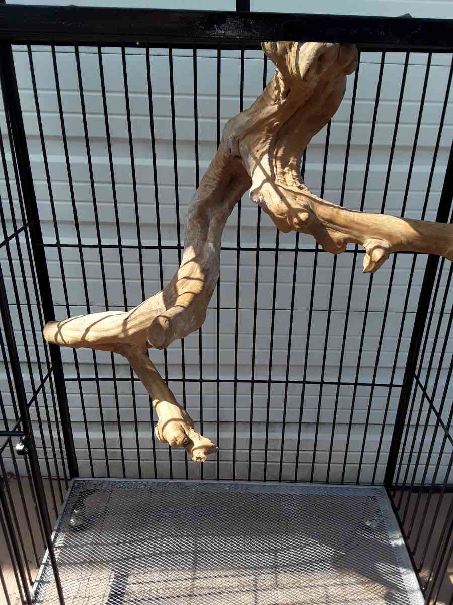 Large Black Bird Cage with Large Perch on Wheels Brand New