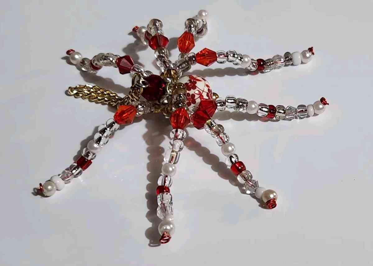 handmade beaded spider Large