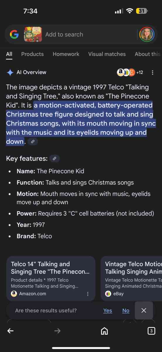 Talking and singing Christmas tree