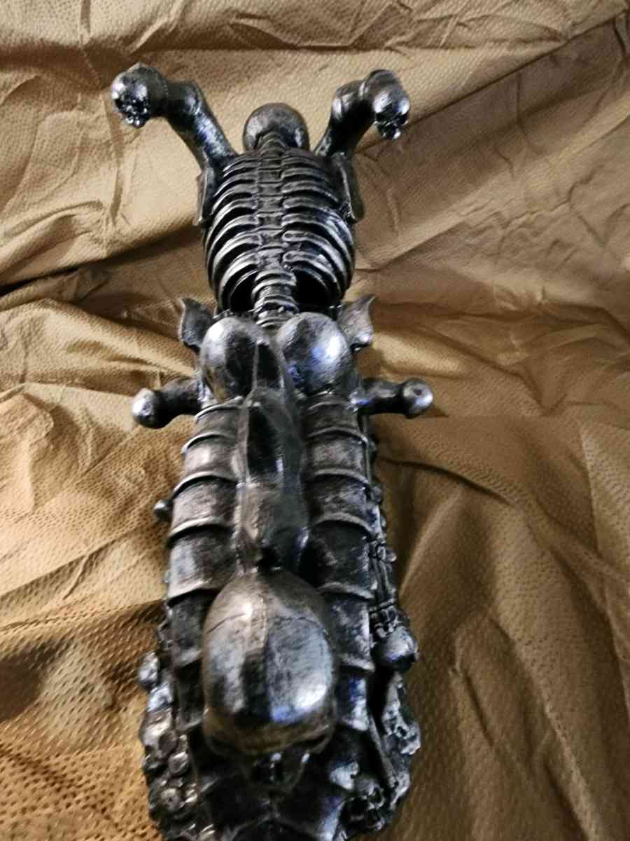 Skeleton biker wine bottle holder