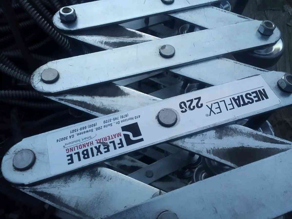 two roller carts to unload cargo from trucks