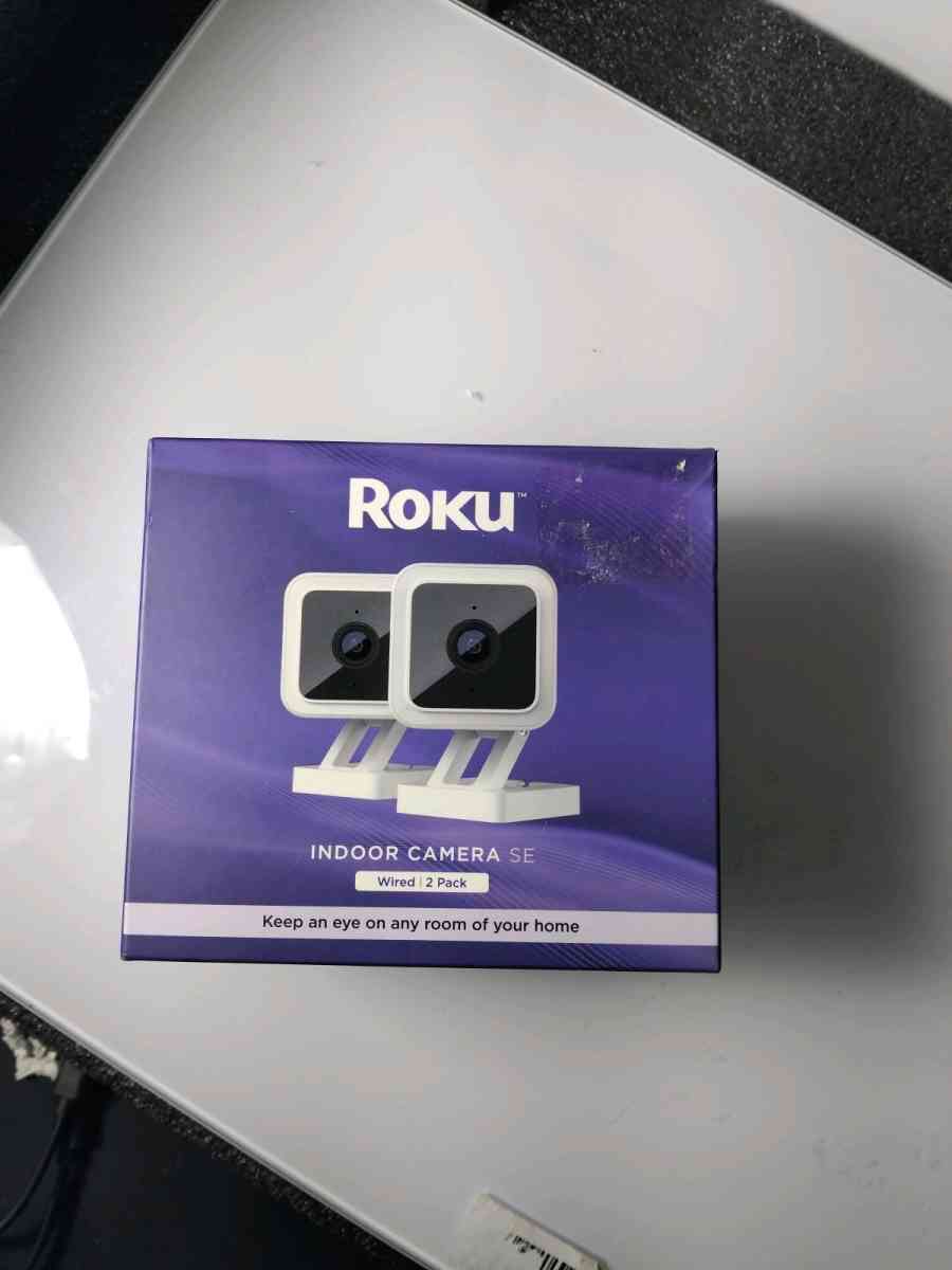 Roku Indoor Camera 2024  Home Security  2Pack  Wired Securit