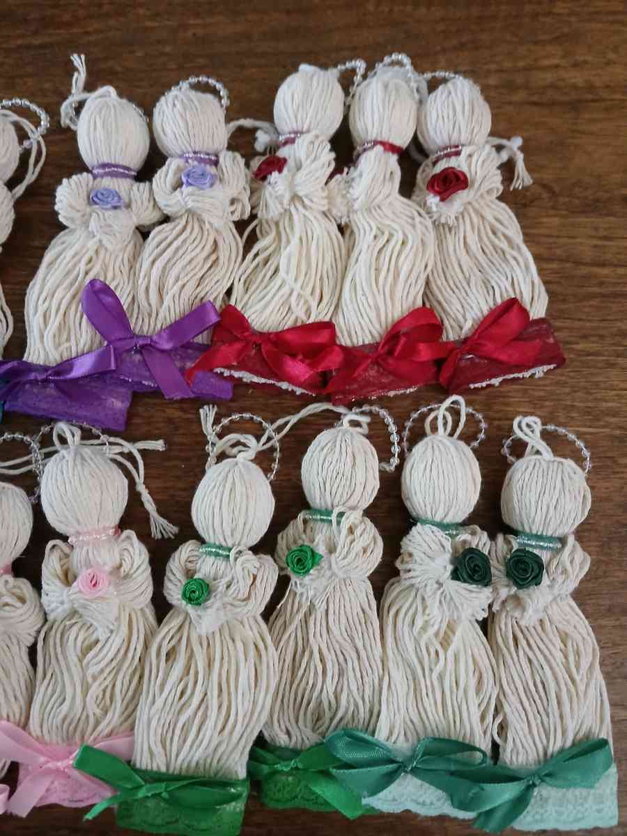 yarn angel ornaments