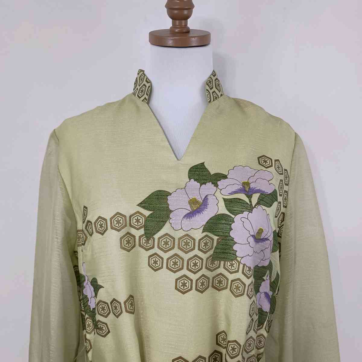 Vintage Alfred Shaheen Womens Green Floral Maxi Dress sz 14