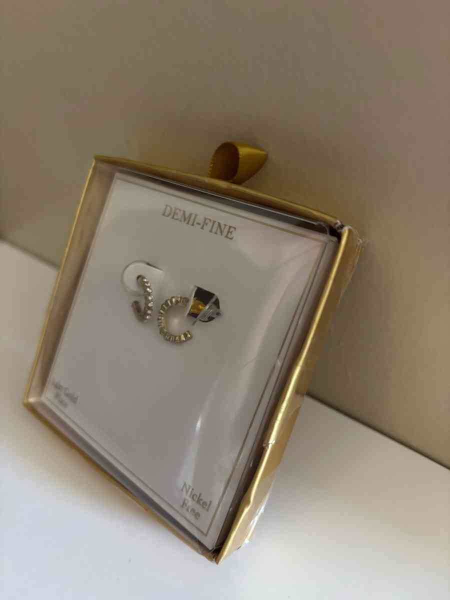 Diamond 14 karat gold plated earrings